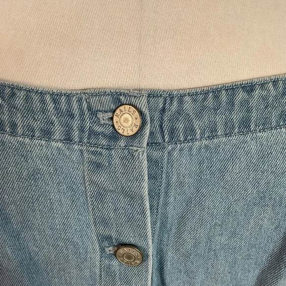 Rails Anita Denim Mini Dress Ocean Wash Button Front Sleeveless Medium - Picture 4 of 6